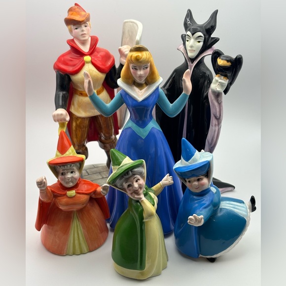 Vintage Rare Disney’s Sleeping Beauty Schmid Ceramic Figurines from 1988